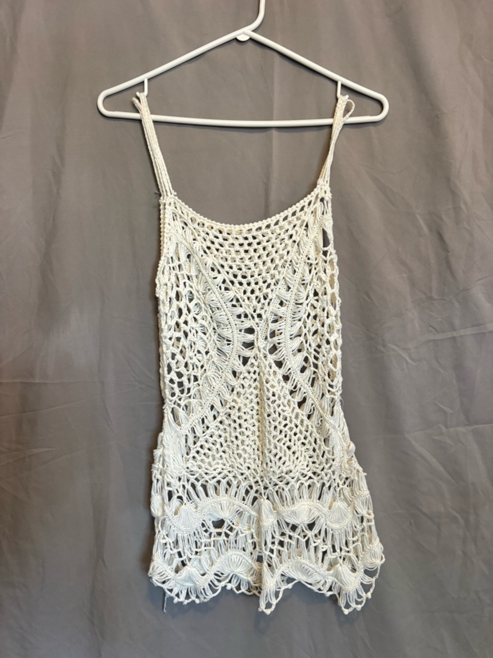 Crochet Lace Tank Top in Cream